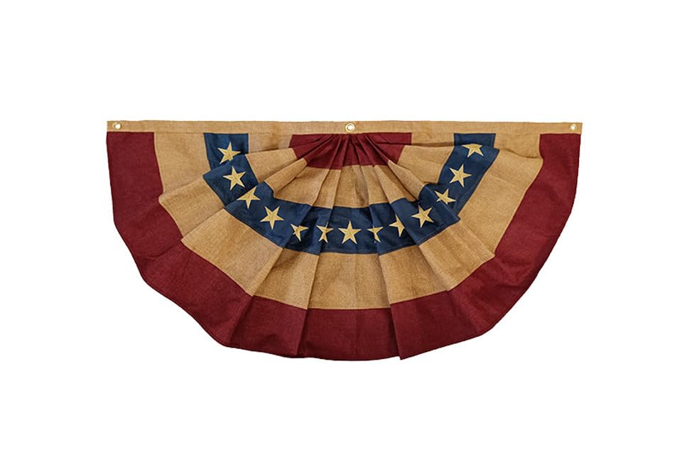 Briarwood Lane burlap patriotic bunting USA 48x24 on porch enhances curb appeal.