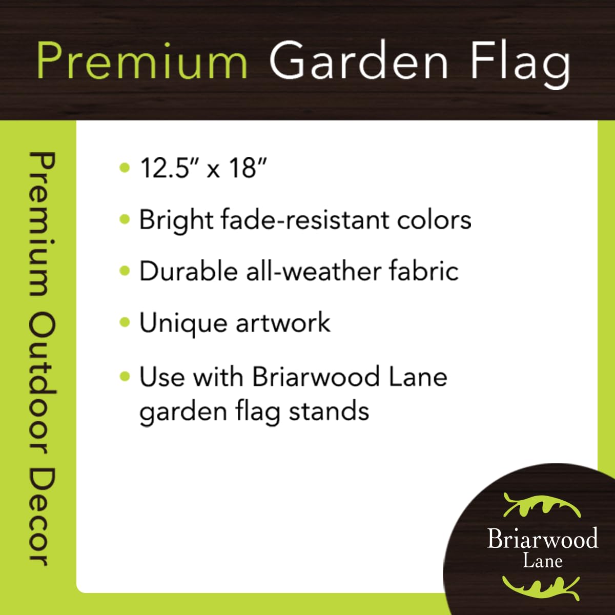 Briarwood Lane double-sided garden flag displays artwork from both sides
