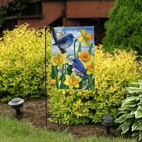 Briarwood Lane outdoor flag with original artwork adds color to exterior.