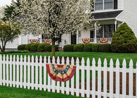 Briarwood Lane pleated banner with brass grommets for easy hanging.