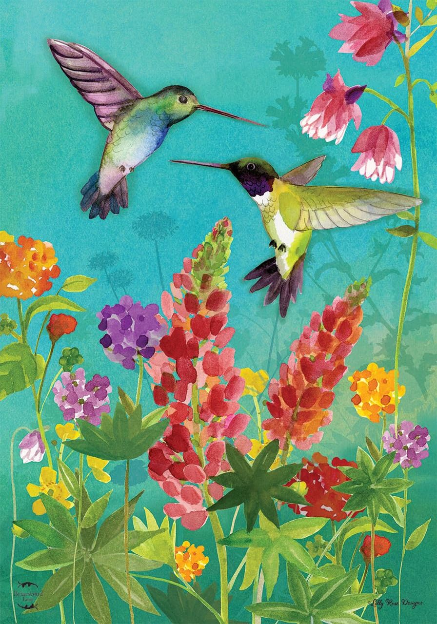 Briarwood Lane spring floral birds flag boosts curb appeal and garden charm