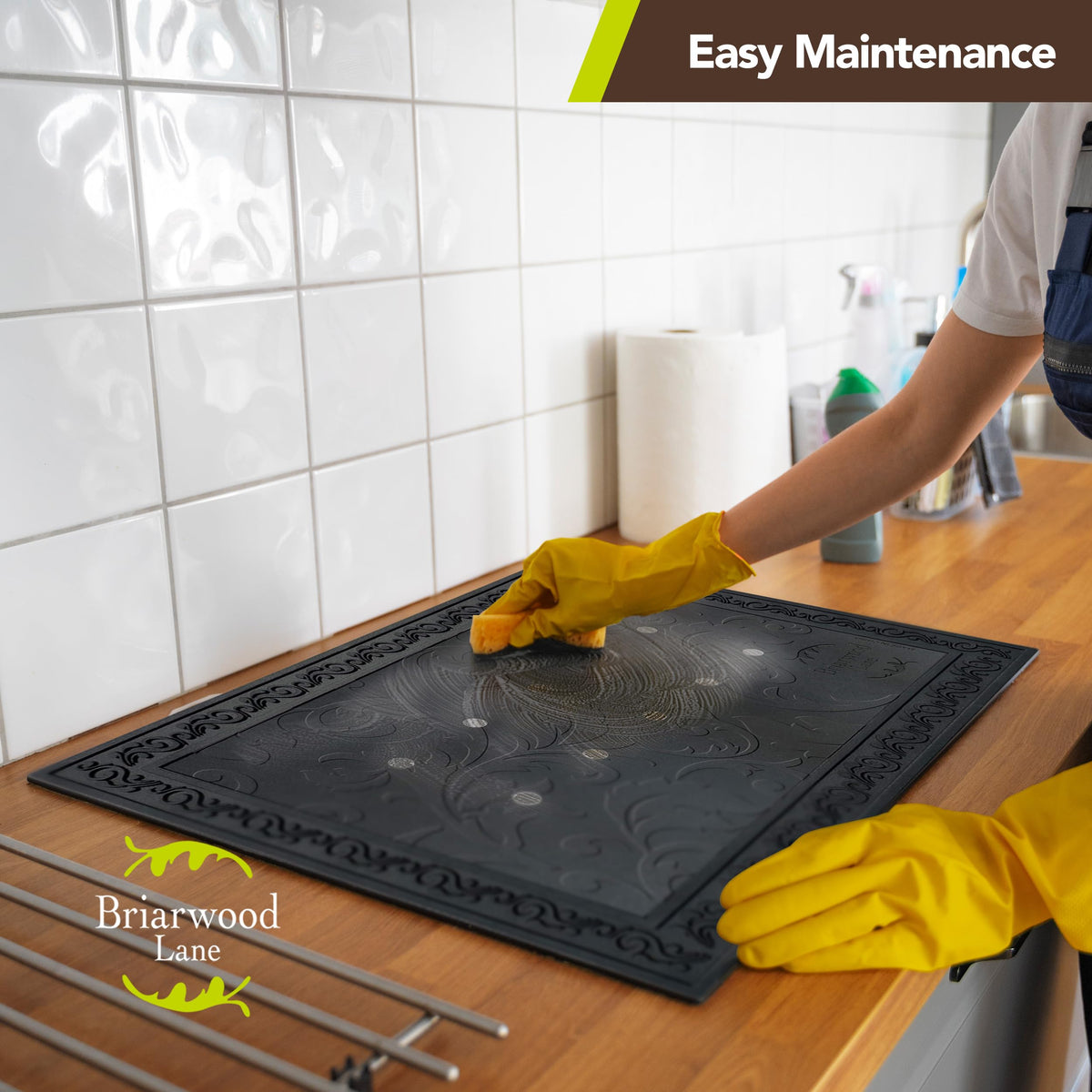 Briarwood Lane tray with mat insert securing feature helps prevent shifting mats