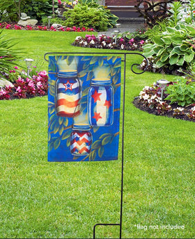 Briarwood Lane flag stand side view, weather-resistant garden decor for year-round use.