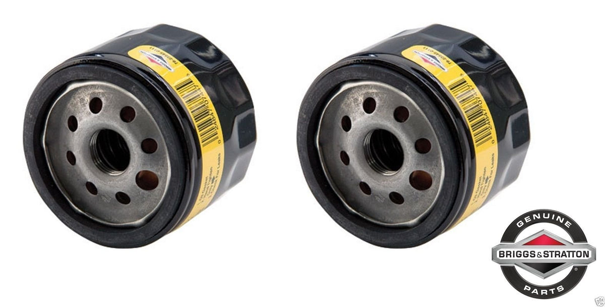 Briggs & Stratton 492932 oil filter two-pack for lawn mowers; clean filtration and OEM reliability.