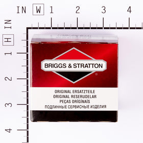 Briggs & Stratton OEM part oil filter showing clean thread alignment.