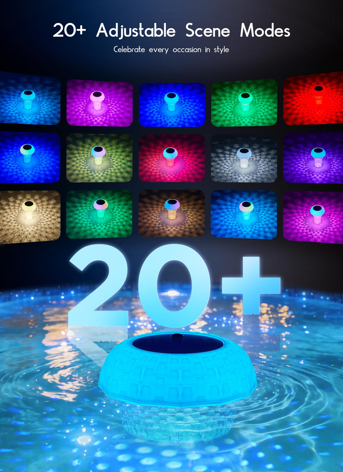 Brightown ripple glow pool light creates moving water reflections for parties.
