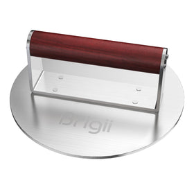 Brigii 8.5-inch stainless steel press base for even searing.