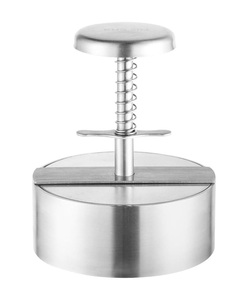Brigii burger press 304 stainless steel shows sturdy build for durable patty making.