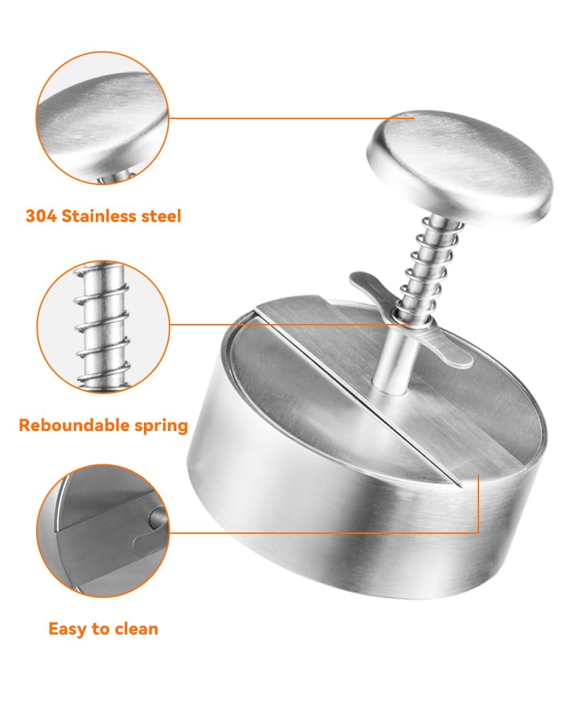 Brigii burger press detachable for cleaning lets you sanitize components quickly.