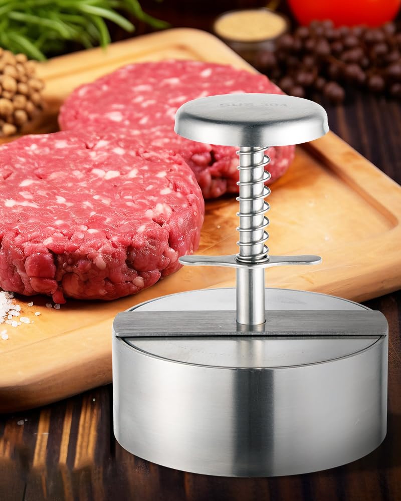 Brigii burger press 4.5-inch patty maker creates ideal burgers at home.