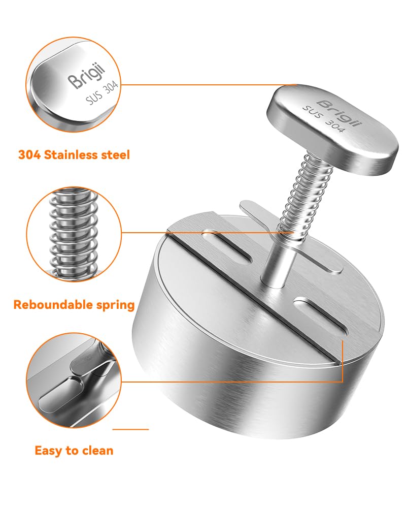 Brigii burger press detachable parts enable quick, thorough cleaning.