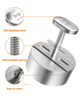 Brigii burger press detachable parts enable quick, thorough cleaning.