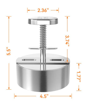 Brigii thickness guide marks 100g–400g to help even patties.