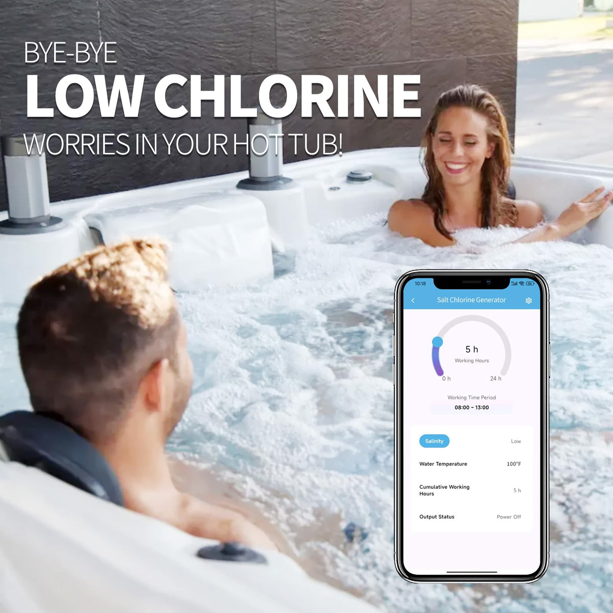 Briidea spa system in a 2,000 gallon tub with mounted controller