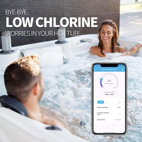 Briidea spa system in a 2,000 gallon tub with mounted controller