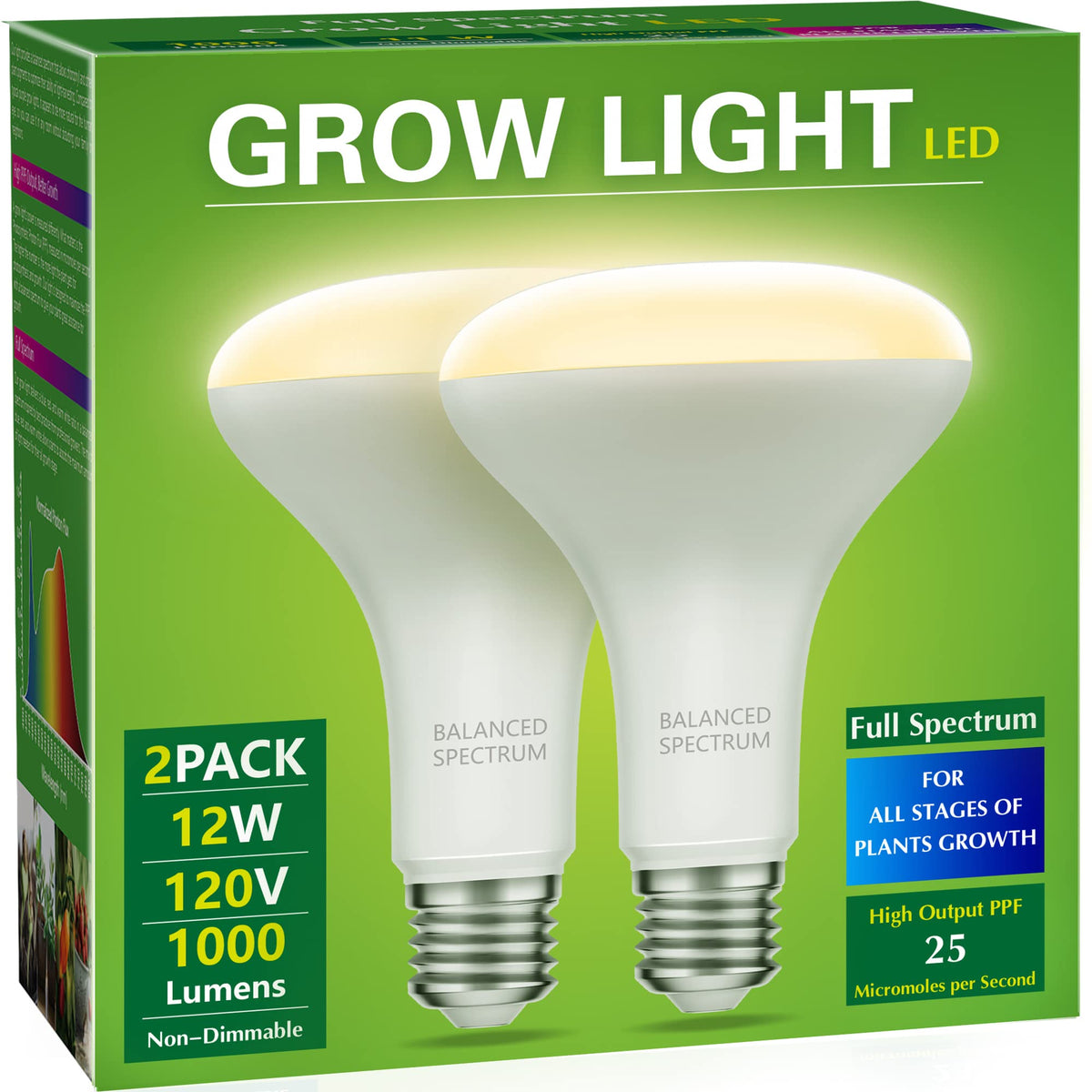 Briignite BR30 grow light bulb full spectrum for indoor plants