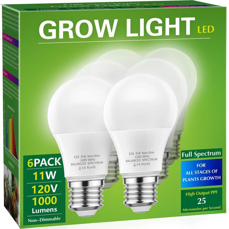 Briignite full spectrum LED bulb in front view for indoor plant growth