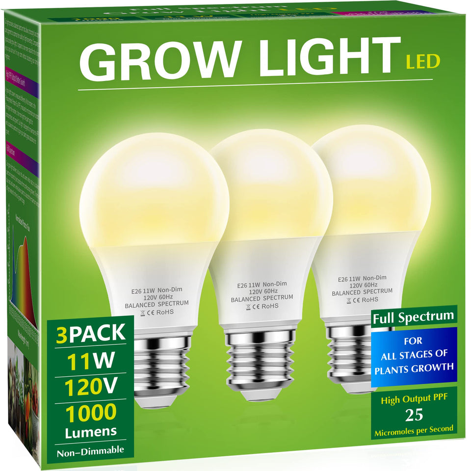 Briignite LED grow light bulb delivers full spectrum 4000K for indoor plants.