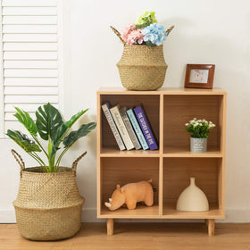 BrilliantJo Seagrass Belly Basket side view showcases natural color variations