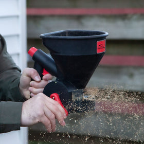 Brinly 5lb spreader ideal for sidewalks and flower beds in tight spaces.