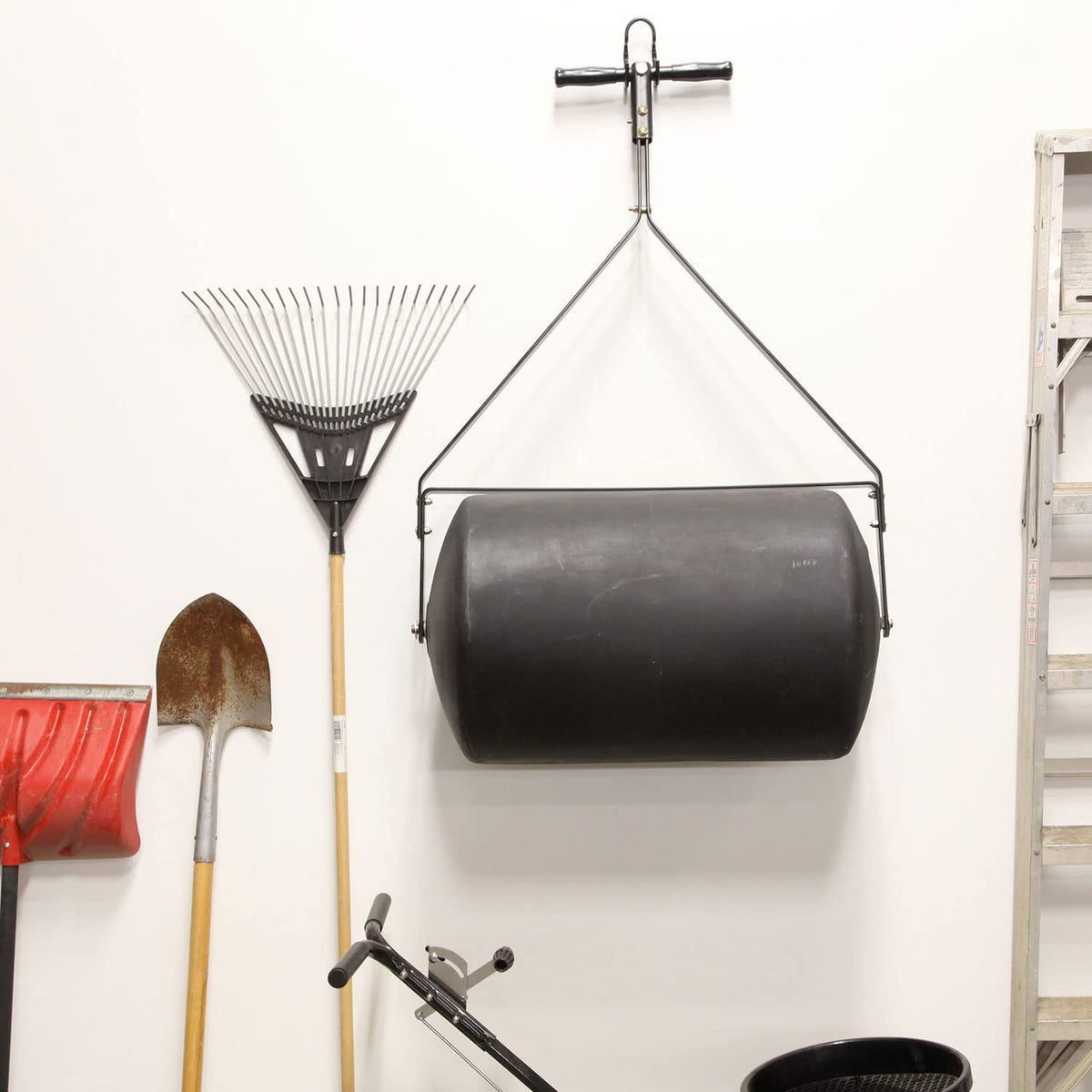 Brinly drain plug and wall-hang storage provide easy cleanup and space-saving storage