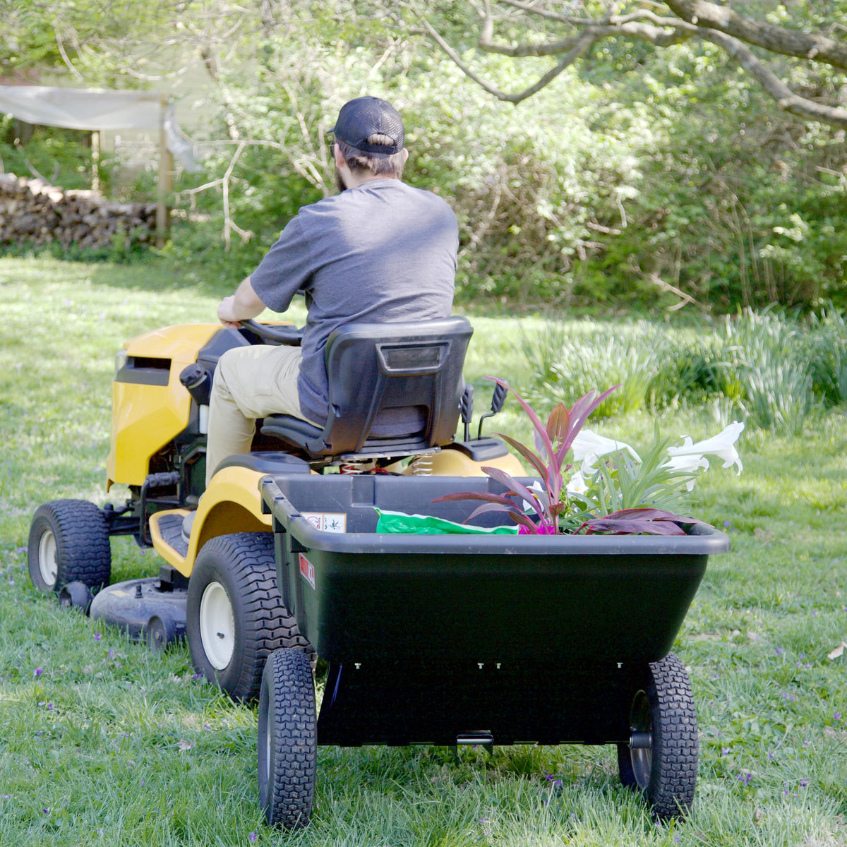 Brinly PCT-101BH compatibility with ride-on mowers and small tractors.