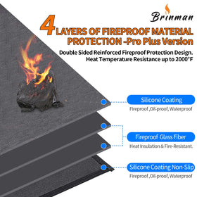Brinman easy-clean fire pit mat resists spills and cleans quickly