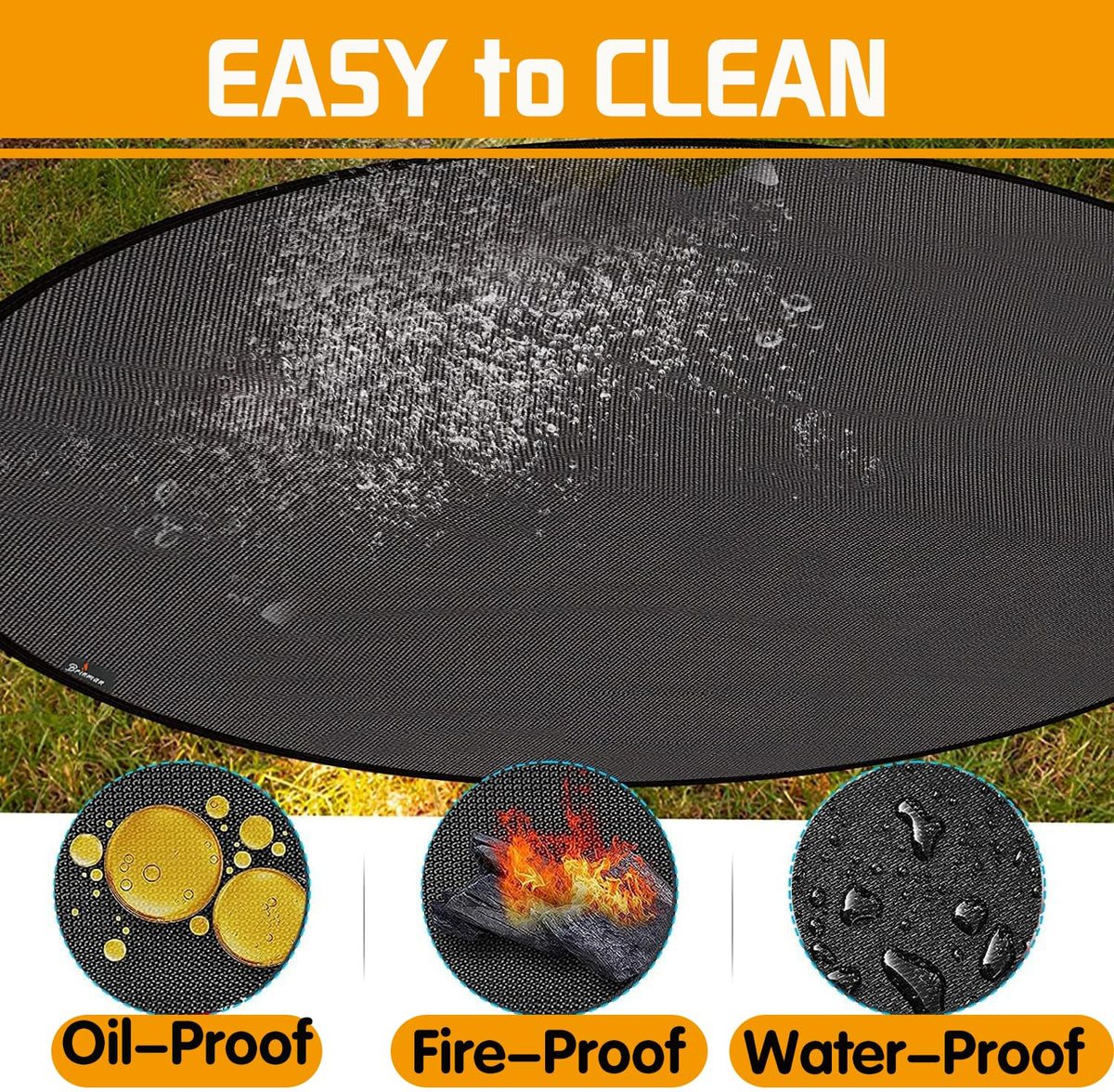 Brinman fireproof patio mat under grill shields deck from grease and heat