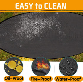 Brinman fireproof patio mat under grill shields deck from grease and heat