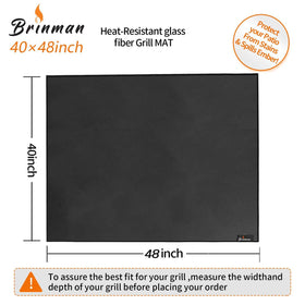 Brinman heat-resistant mat withstands up to 2000°F for safe outdoor grilling.