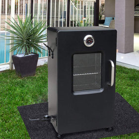 Brinman waterproof grill mat with rubber backing prevents slips.