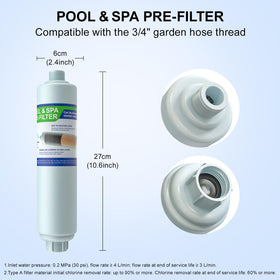 Brinquil garden hose filter NSF-certified badge visible on packaging