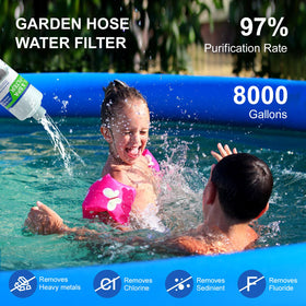Brinquil filter used to fill a pool with clearer water.