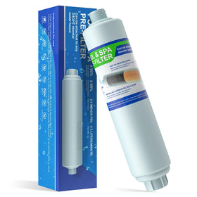 Brinquil garden hose filter setup on hose for easy installation