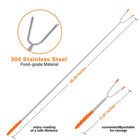 BRIOUT stainless steel fork tip resists rust for durable roasting during cookouts.
