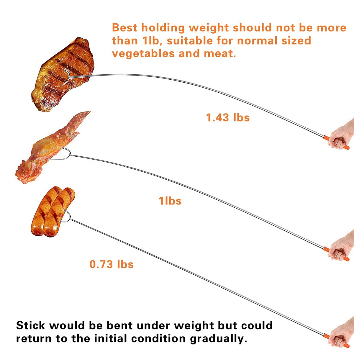 BRIOUT comfortable PVC handle with finger indents protects hands while roasting.