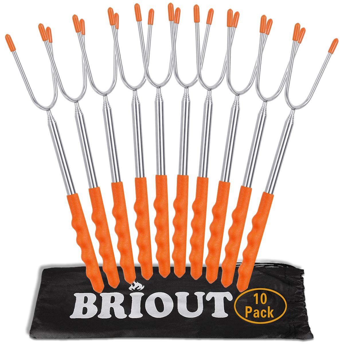 BRIOUT marshmallow roasting tip for safe, even browning over a campfire.