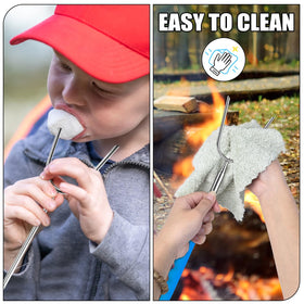 BRIOUT kids-safe handle improves grip during campfire roasting sessions.