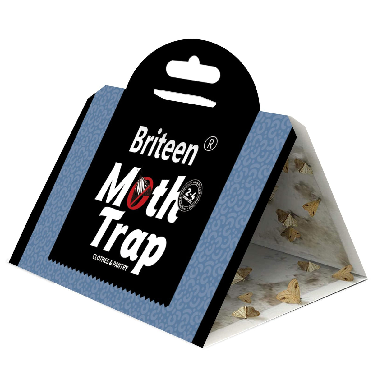 Briteen moth traps box ready for safe, chemical-free moth control in pantry and closet.