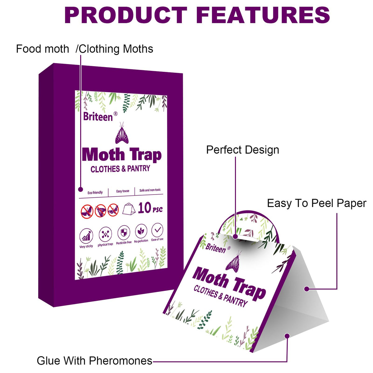 Briteen Pantry Moth Traps setup in pantry for easy use