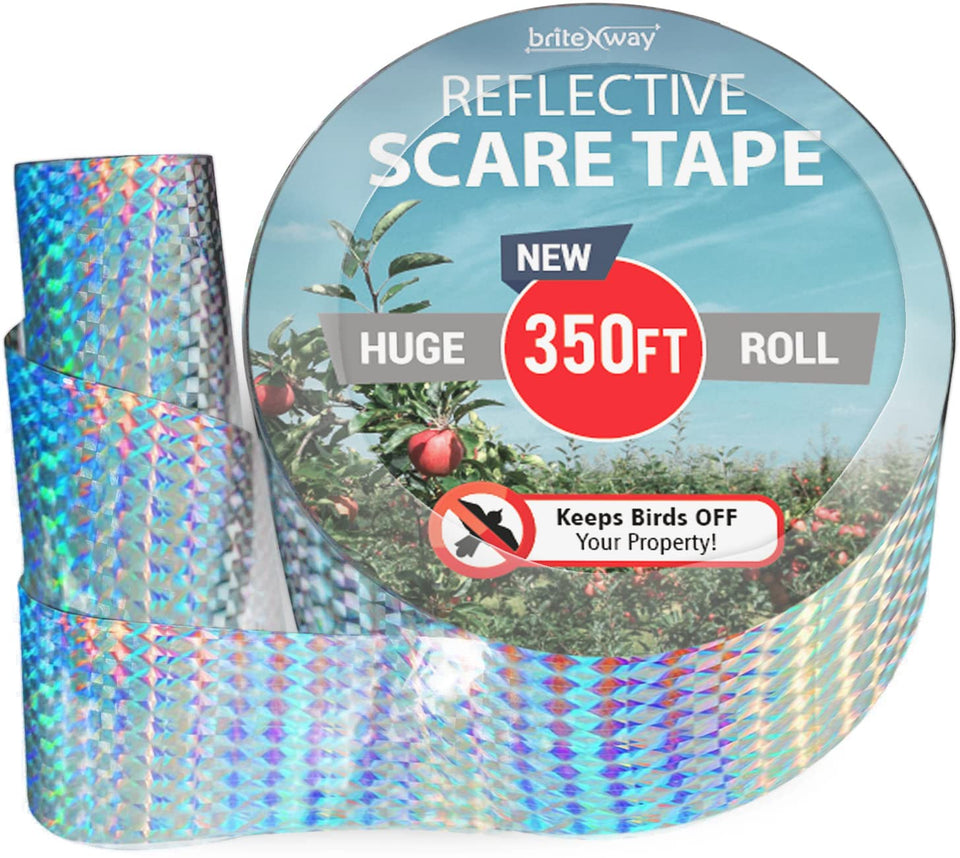 BRITENWAY bird deterrent tape roll with reflective surface deters various birds outdoors