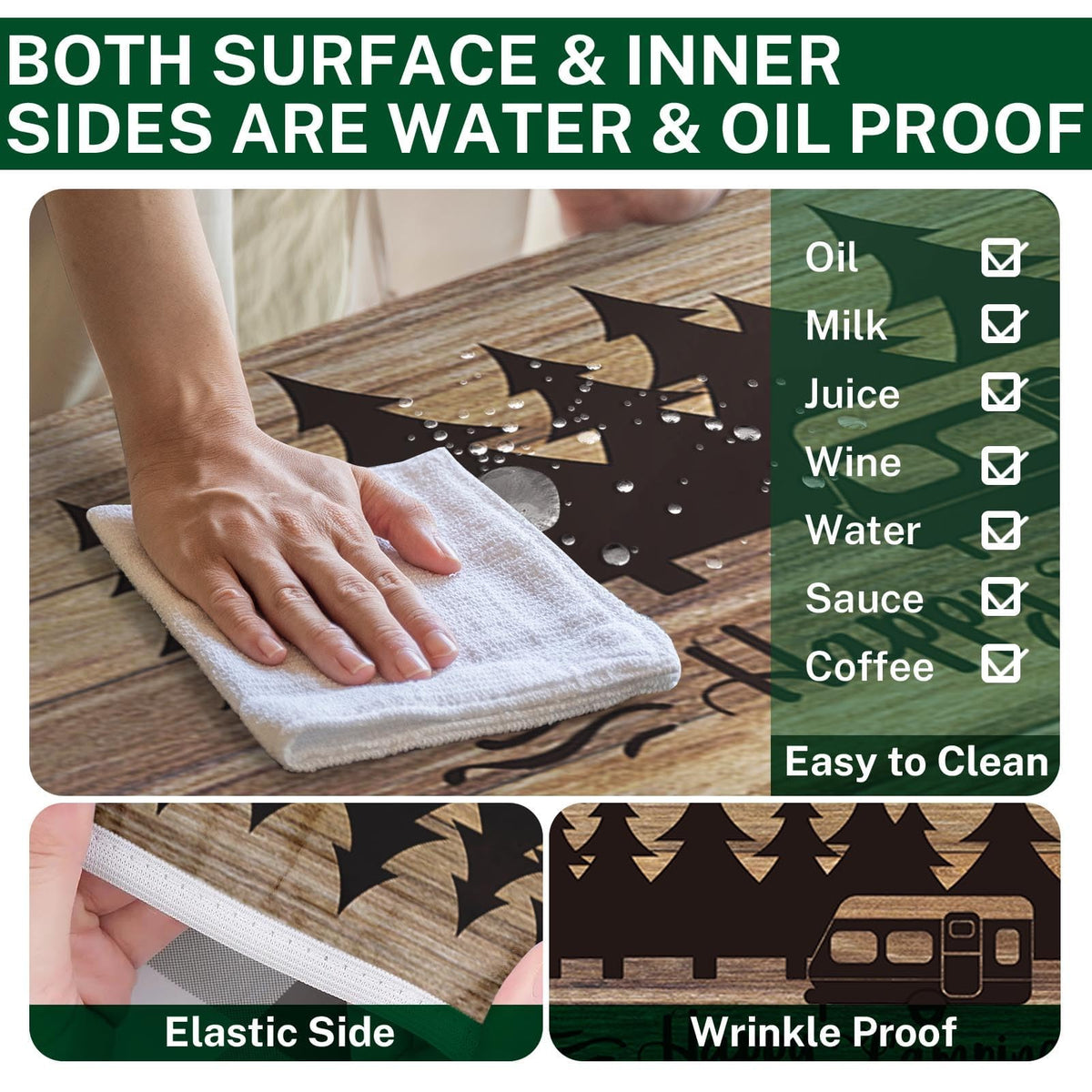 Britown waterproof tablecloth keeps outdoor surfaces dry during outings.