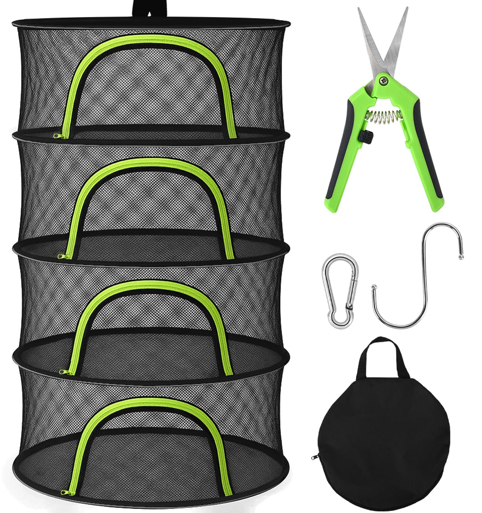 BRIVADO herb drying rack 4-layer 18-inch with breathable mesh for even air flow.