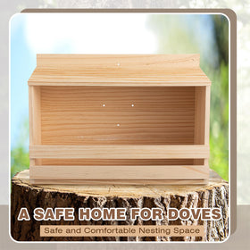 Briwooody dove nesting box exterior texture highlights natural pine finish.