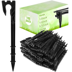Briwooody irrigation hose hold-down stake 8-inch securing drip tubing in soil for neat layouts.