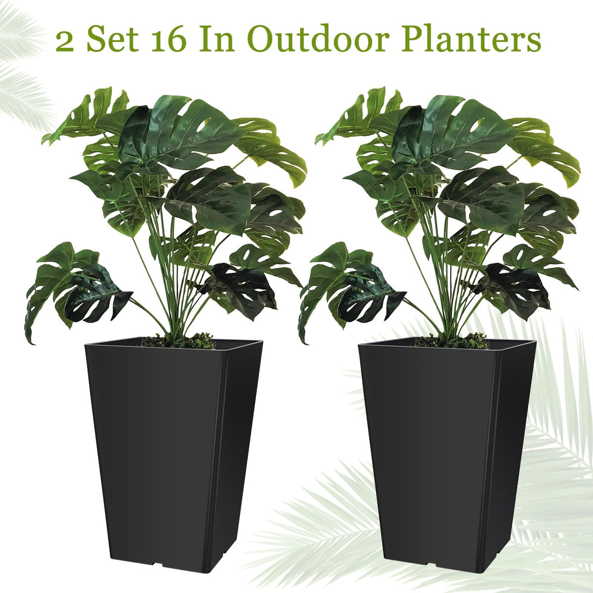 Briwooody set2 taper planters on patio add height and drama to outdoor spaces.