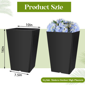 Briwoody weather-resistant resin planters withstand sun and rain for year-round use.
