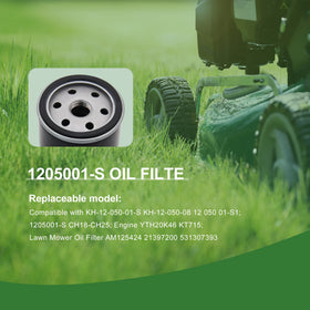 Brand label shows compatibility with multiple mower brands
