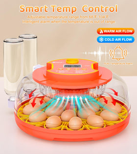 Brnvl 18 egg incubator front control panel for precise settings.