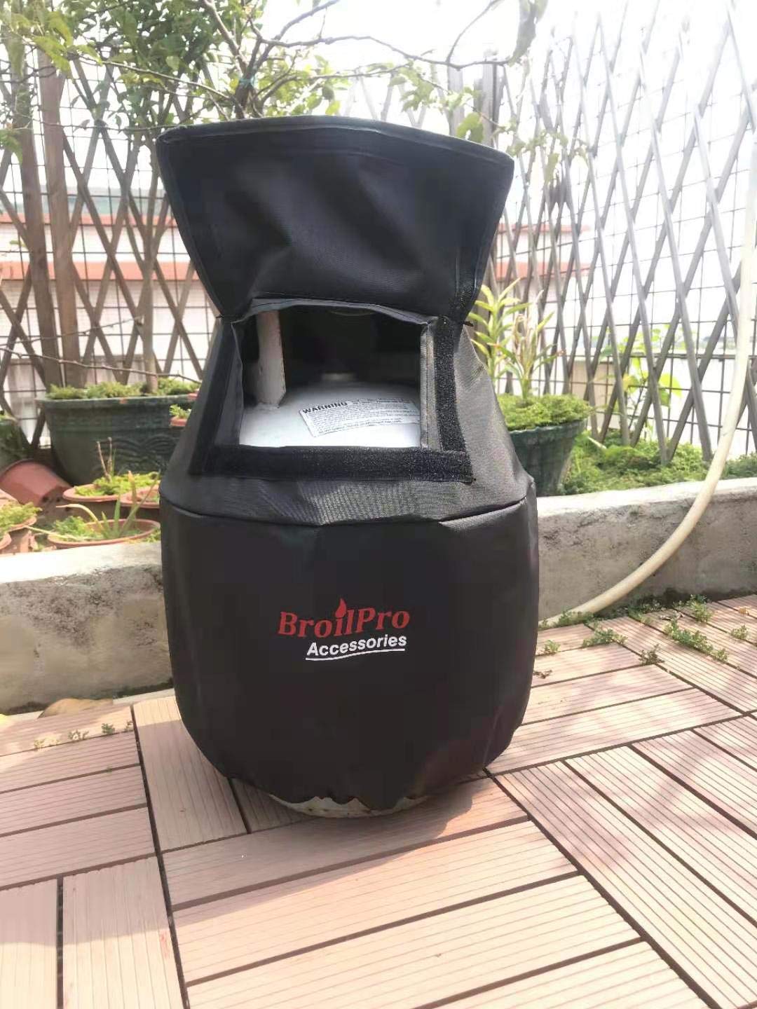 BroilPro Accessories propane tank cover easy-connect design enables quick access.